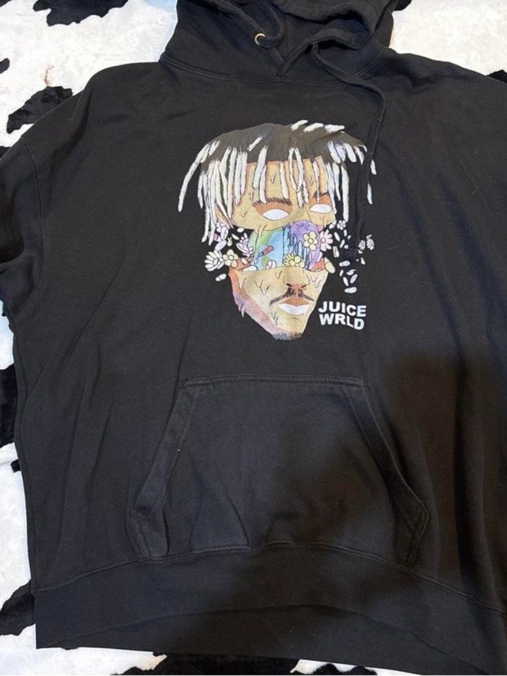 Pacifica Black Crewneck Sweatshirt with Multicolor Graphic